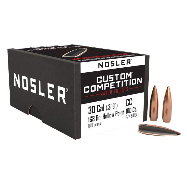 NOSLER HPBT CC .30 (.308) 168gr 100pcs bullet.