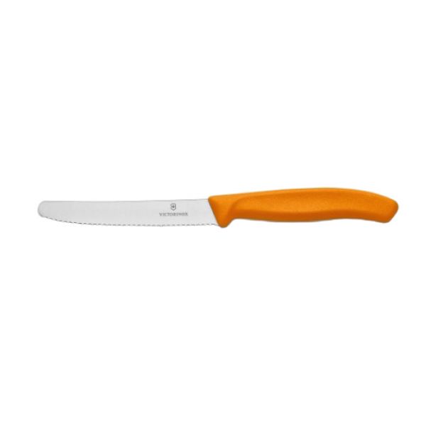 1 x Nóż do pomidorów Victorinox 6.7836.L119 ząbkowany, pomarańczowy, zaokrąglona końcówka