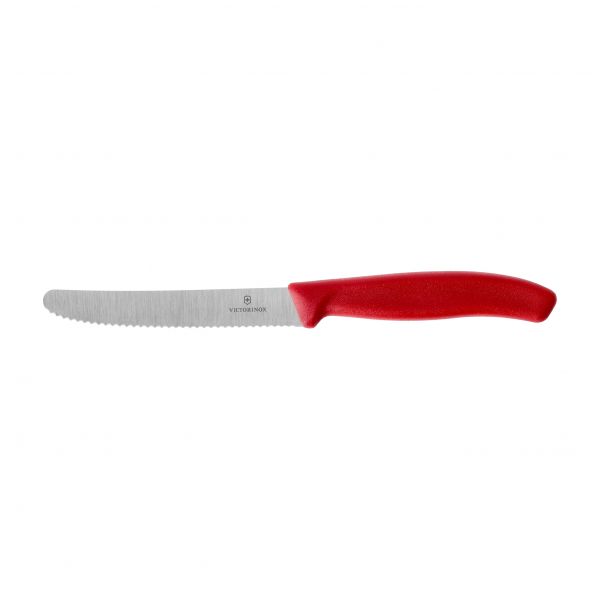 1 x Nóż kuchenny Victorinox Swiss Classic 6.7831 ząbkowany z zaokrąglonym czubkiem czerwony