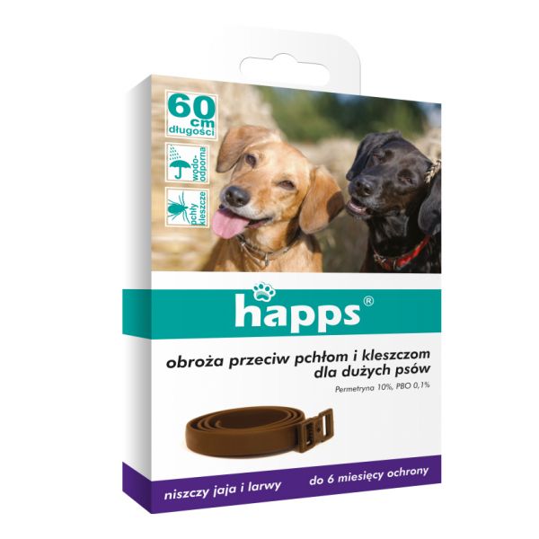 Obroża Happs przeciw pchłom i kleszczom dla małych psów