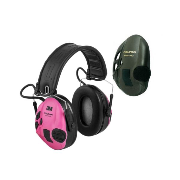 Ochronniki słuchu aktywne 3M Peltor SportTac zielono-różowe