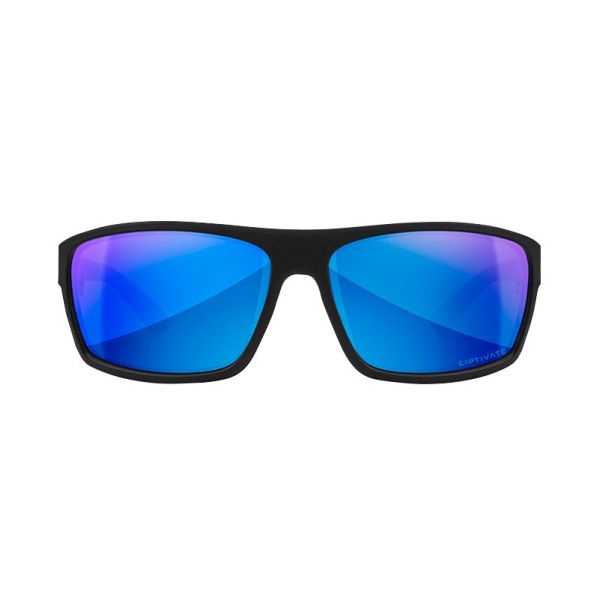 Okulary polaryzacyjne Wiley X Peak Captivate ACPEA19 blue mirror, czarne oprawki