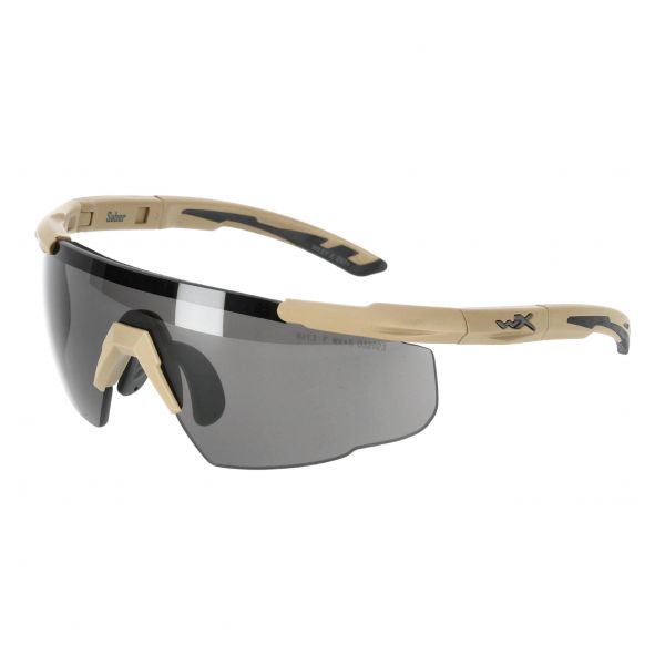 Okulary taktyczne Wiley X Saber Advanced 308T smoke / clear / rust, jasnobrązowe oprawki