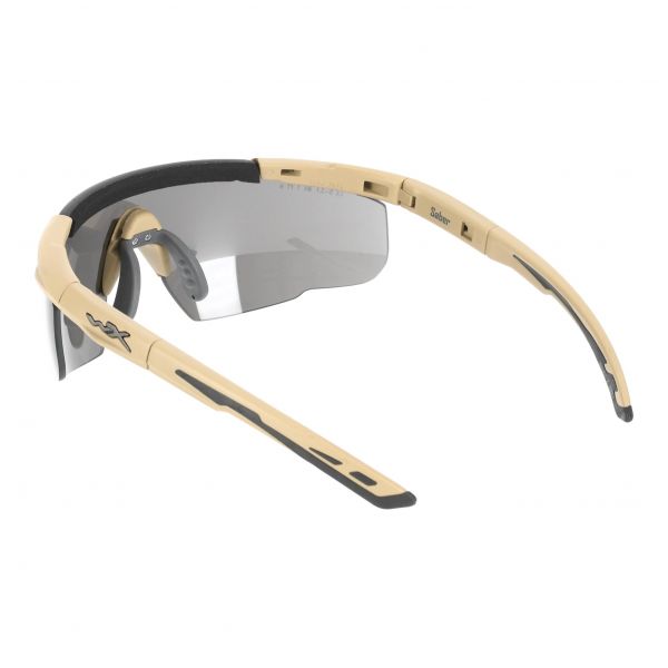 Okulary taktyczne Wiley X Saber Advanced 308T smoke / clear / rust, jasnobrązowe oprawki