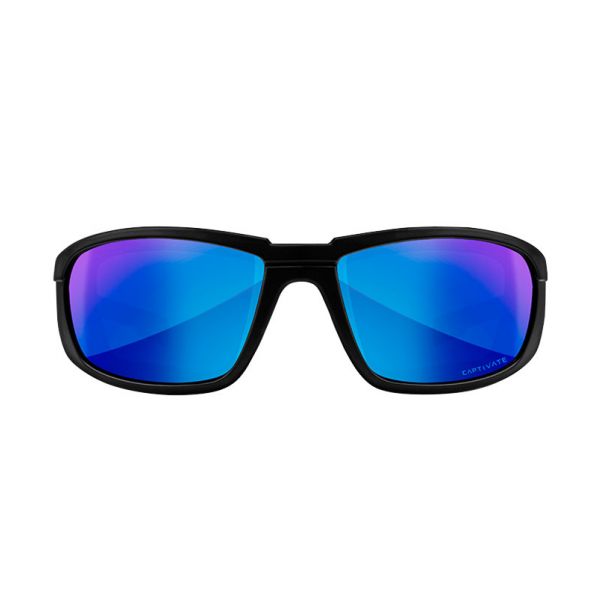 Okulary Wiley X Boss Captivate CCBOS09 blue mirror, czarne oprawki