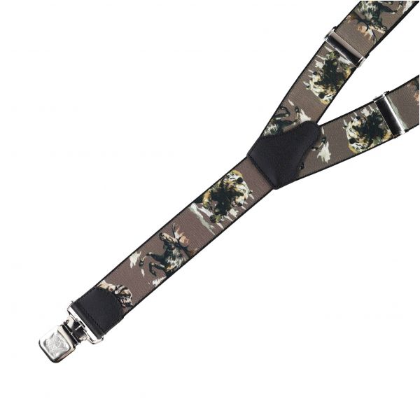 Ranger men's suspenders 4 cm, printed, grey