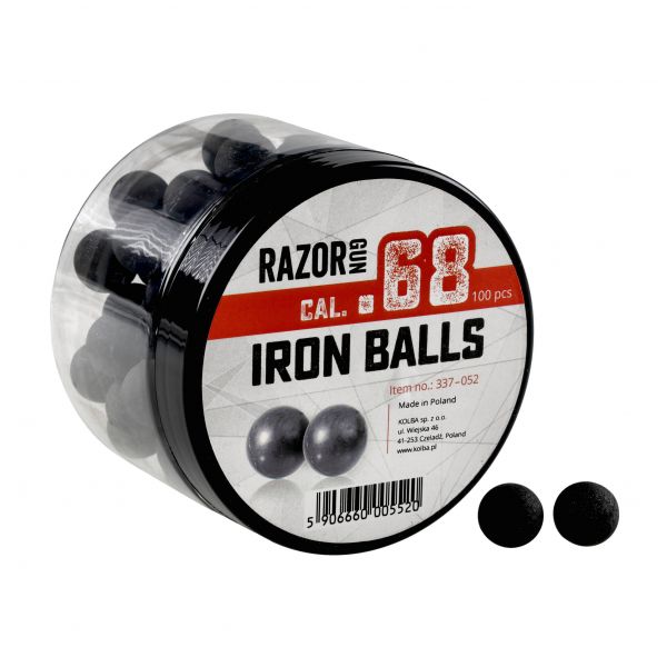 RazorGun .68 caliber rubber-metal balls / 100 pcs. for Umarex T4E HDS i SG-68