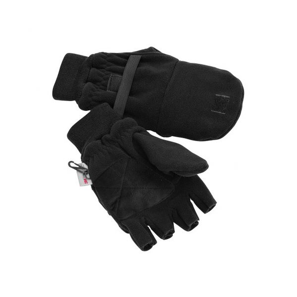 Rękawice męskie polarowe Pinewood 5 - palczaste + łapki, czarne
