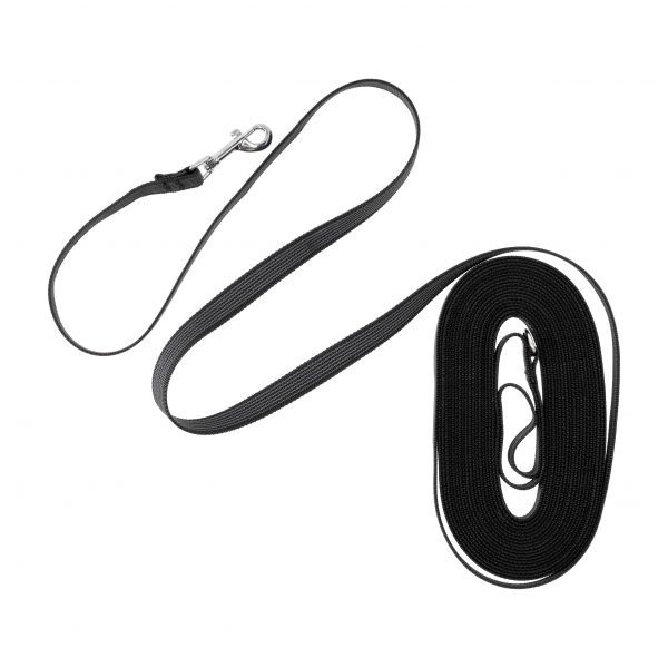 Rubberized leash 4wild anti-slip. 10 m black