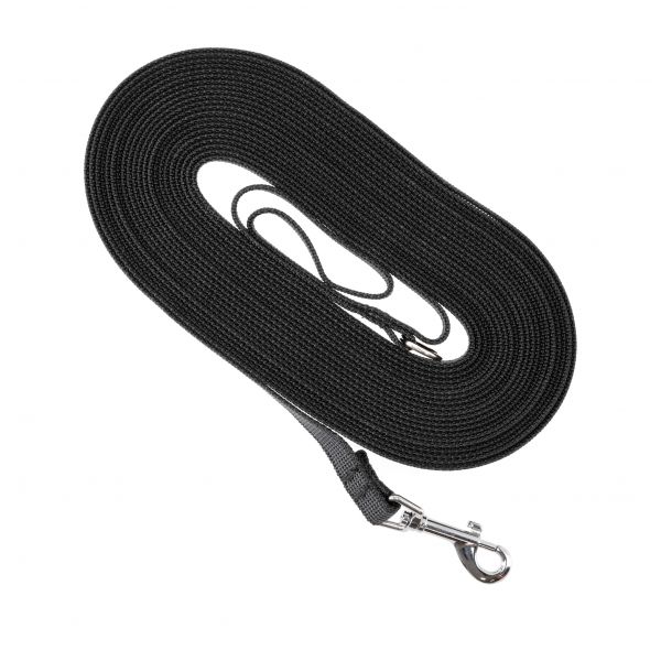 Rubberized leash 4wild anti-slip. 10 m black