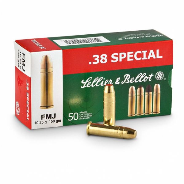 Sellier&amp;Bellot .38 FMJ ammunition 10.25g/158grs
