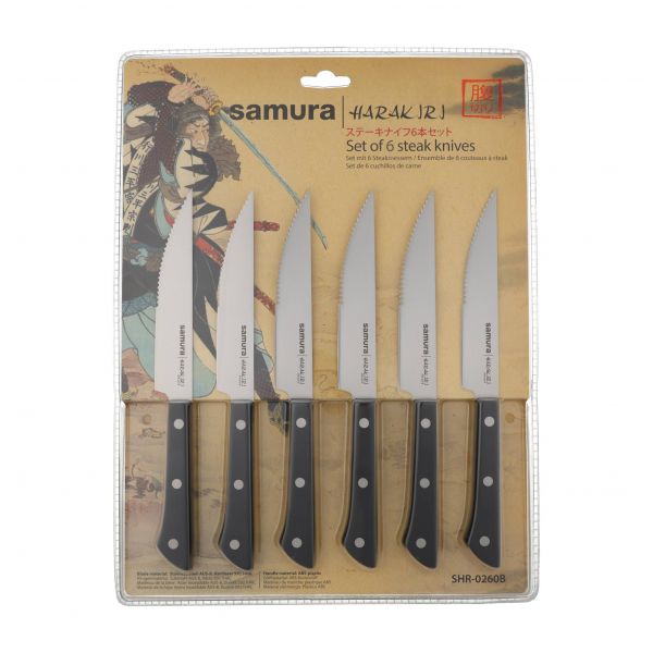 Set of 6 Samura Harakiri steak knives