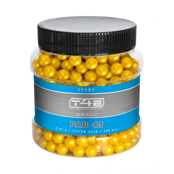 T4E Sport PAB paintballs .43 cal. 500 yellow