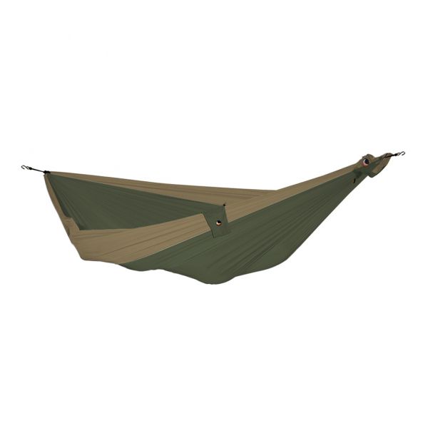 TTTM King Size two-person hammock green-brown.