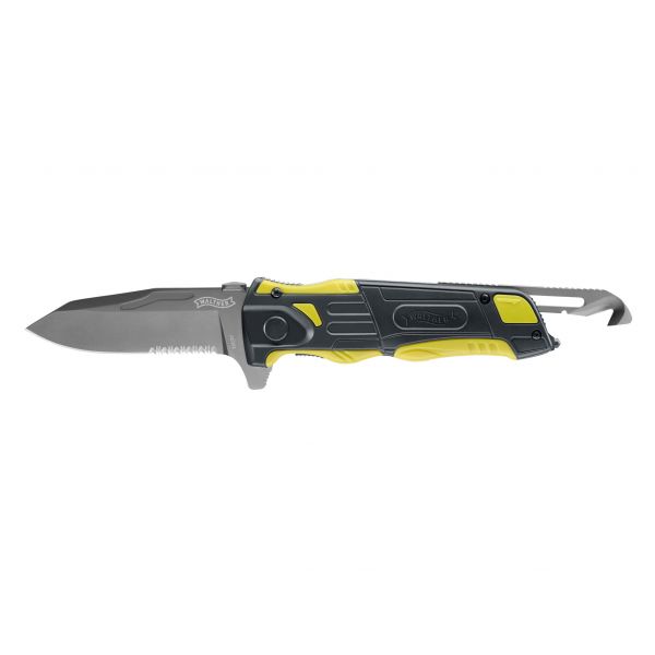 Walther Pro Rescue black and yellow folding knife